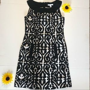 Dress Barn size 8 classic black and white dress